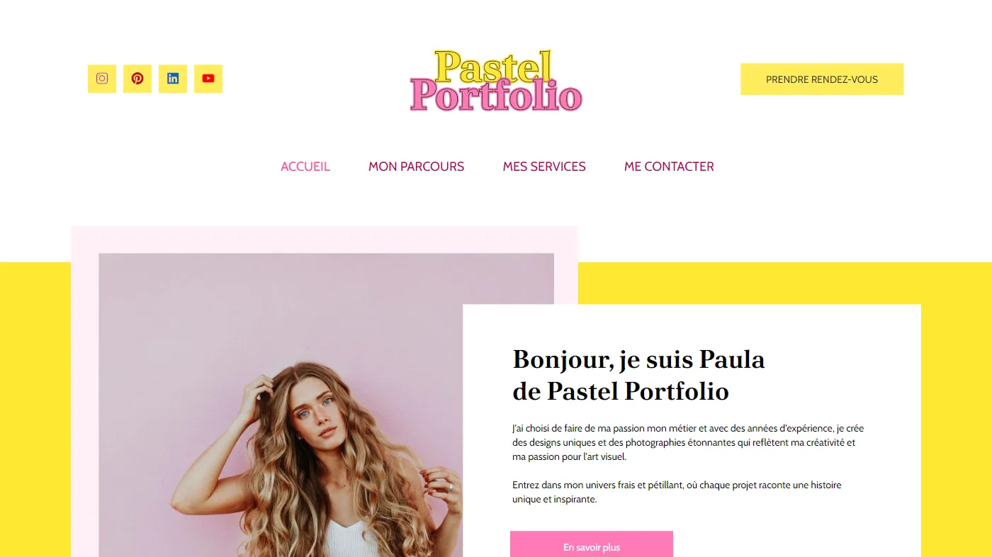 Thème pour la création de site de Pastel Portfolio