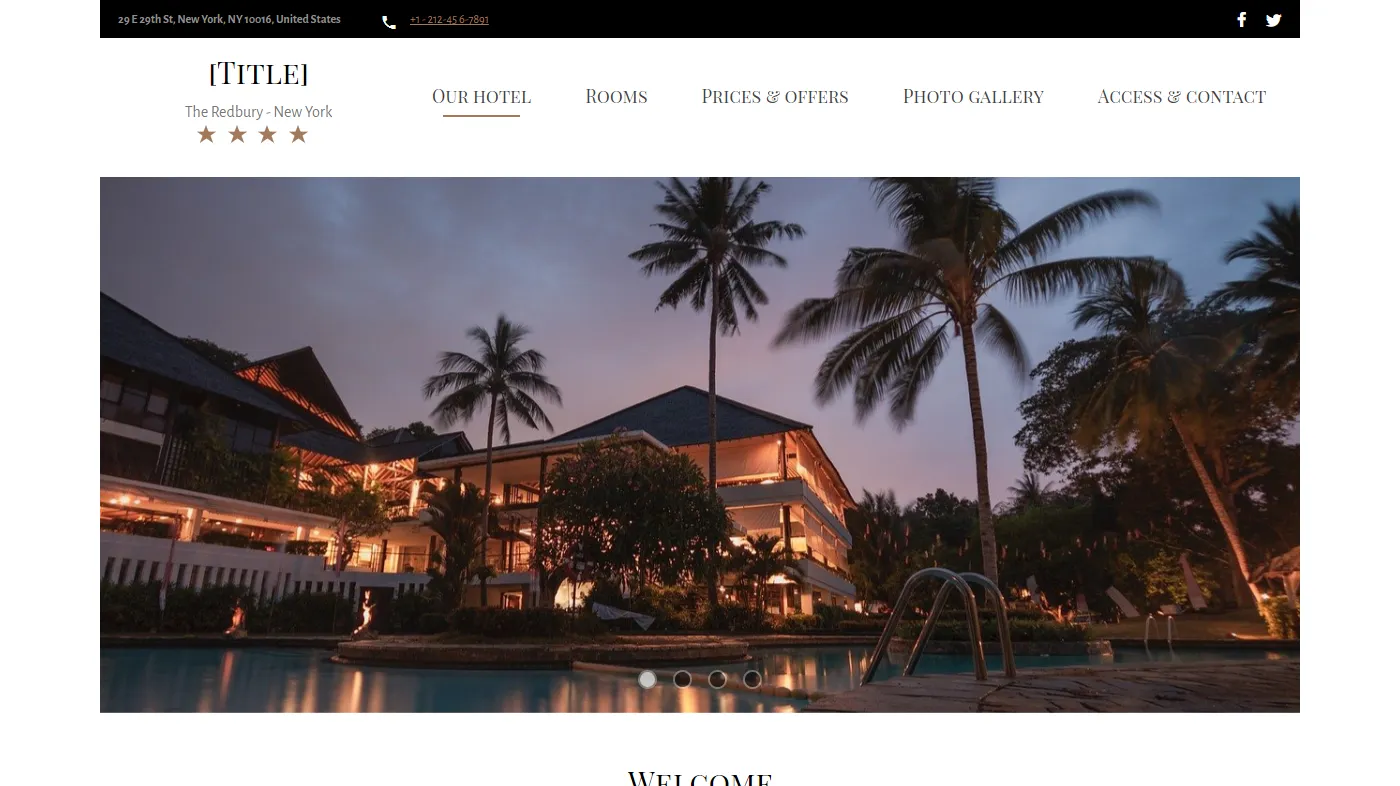 Theme for website creation of (EN) Hôtel