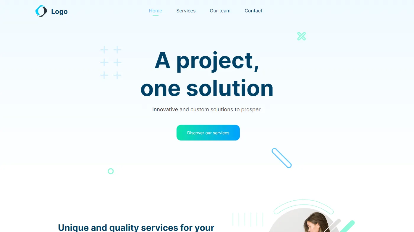 Theme for website creation of Saas