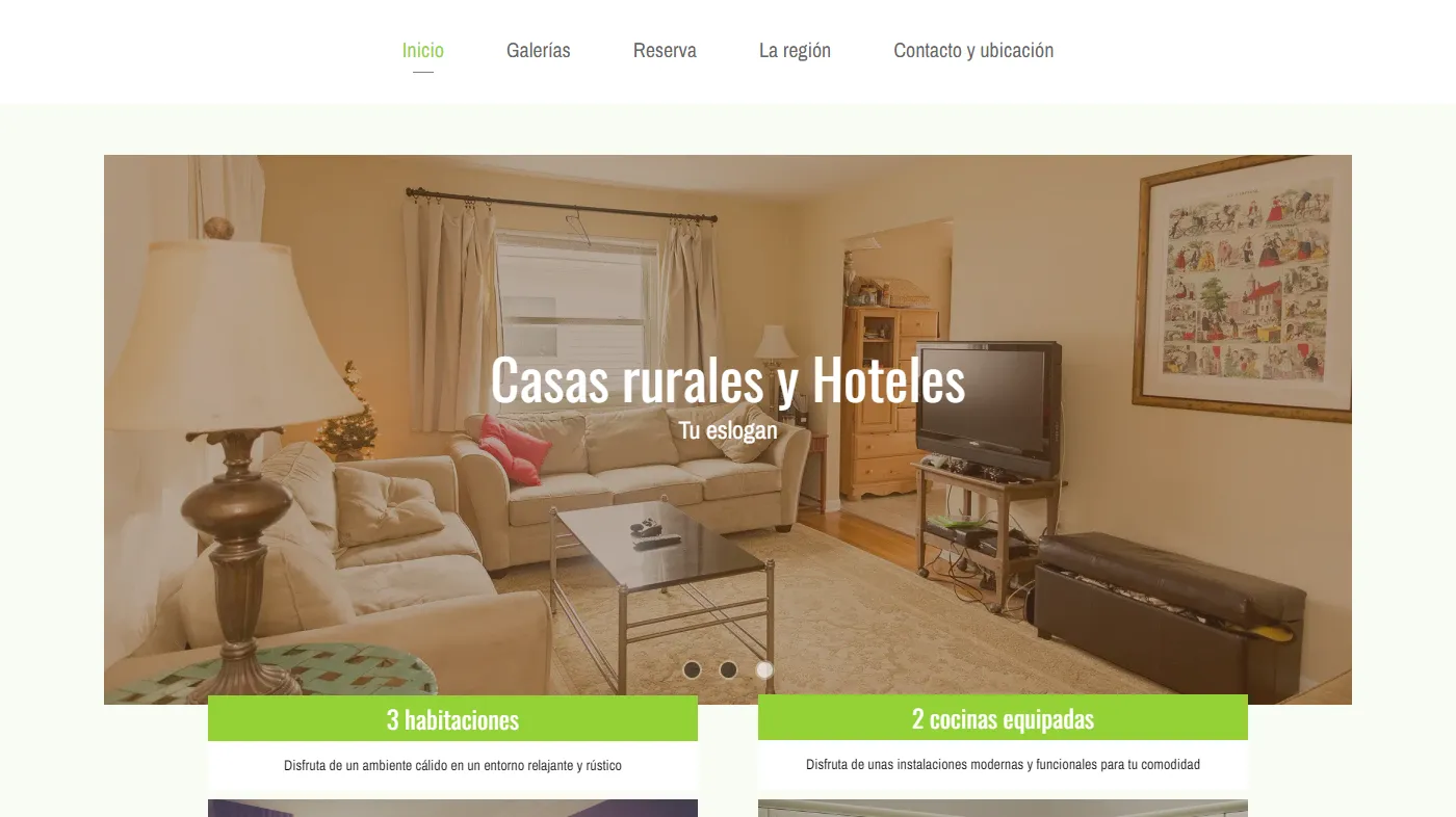 Plantilla para la creación de páginas web sobre (ES) Gîtes et Hotels