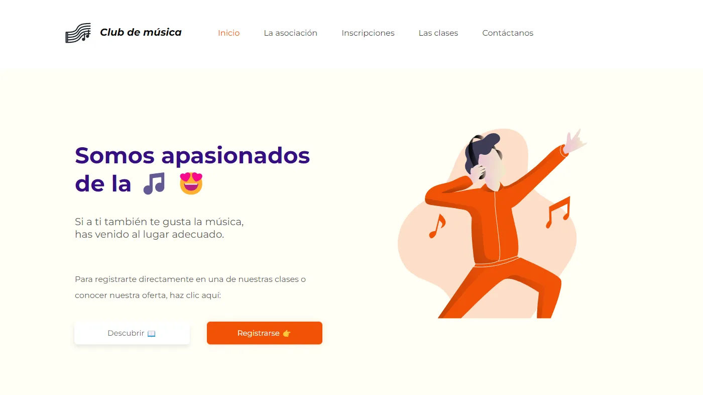 Plantilla para la creación de páginas web sobre (ES) Club de musique 