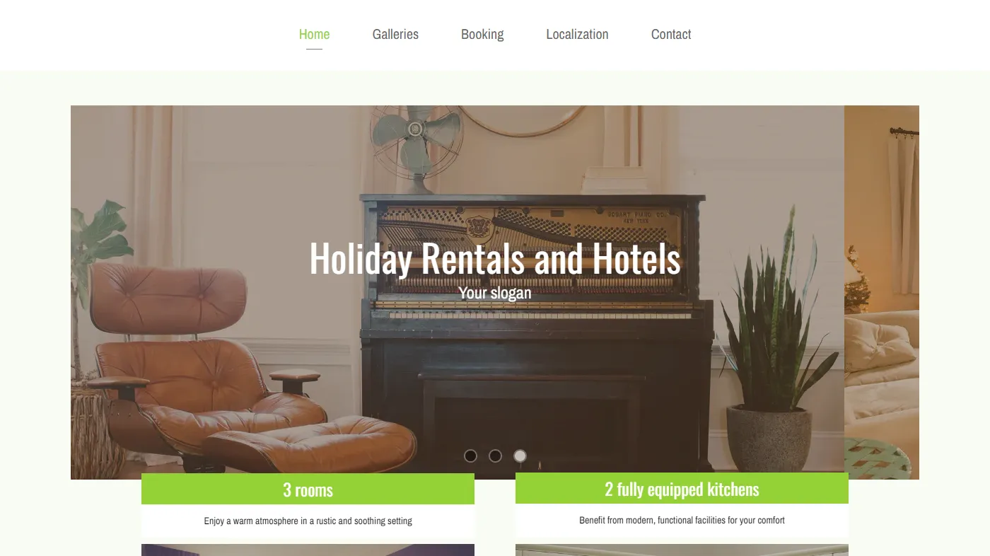 Theme for website creation of (EN) Gîtes et Hotels