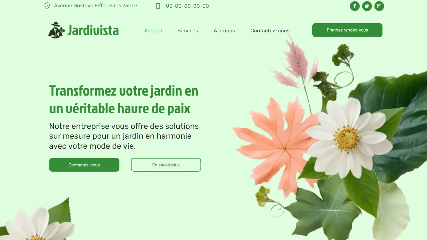 Thème pour la création de site de jardinier