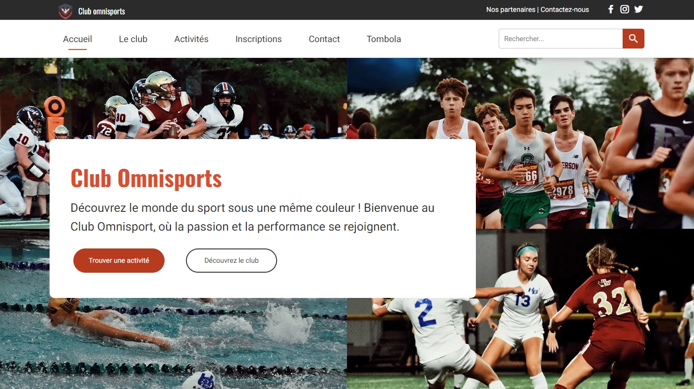 Thème pour la création de site de Club de sport