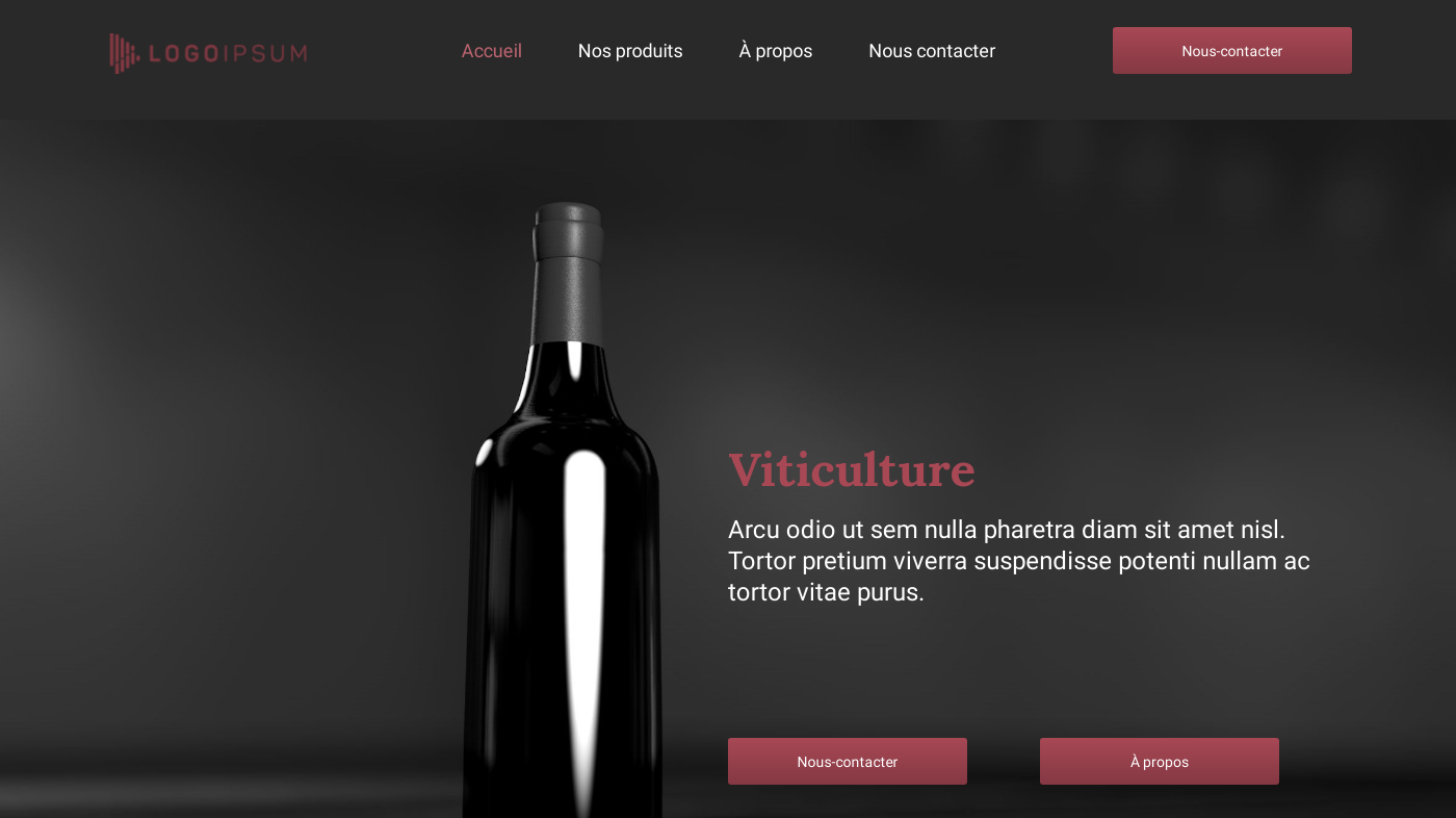 Thème pour la création de site de Viticulture