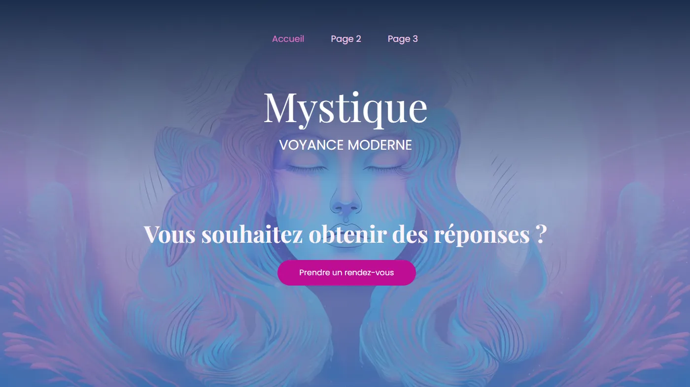 Theme for website creation of Voyance