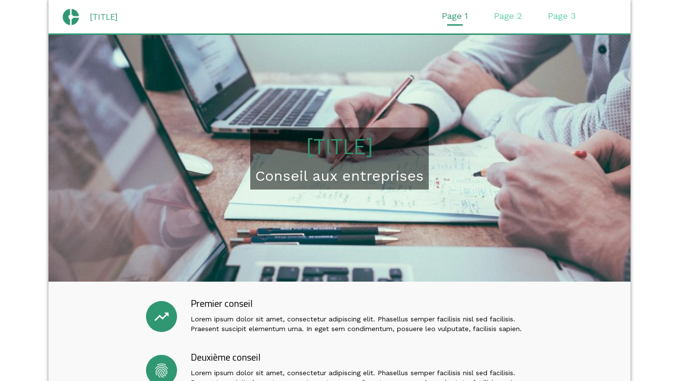 Thème pour la création de site de Business 2