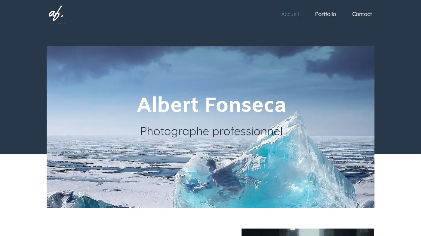 Theme for website creation of Photographe 2