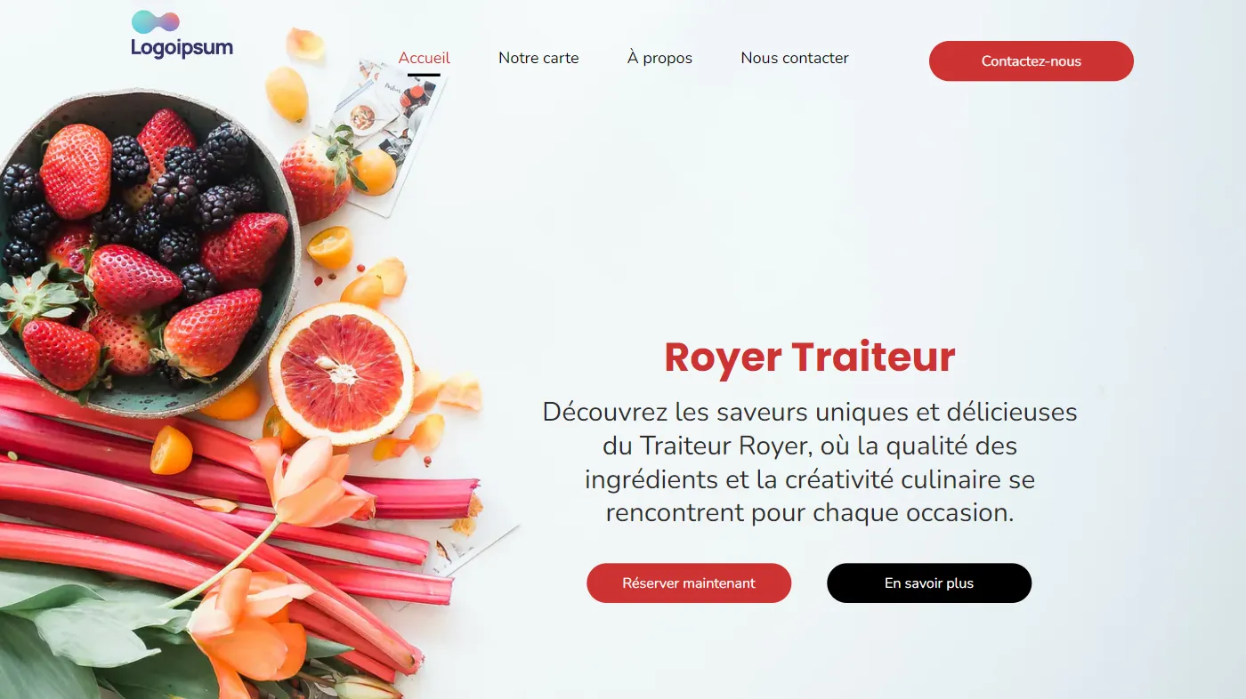 Thème pour la création de site de Gastronomie