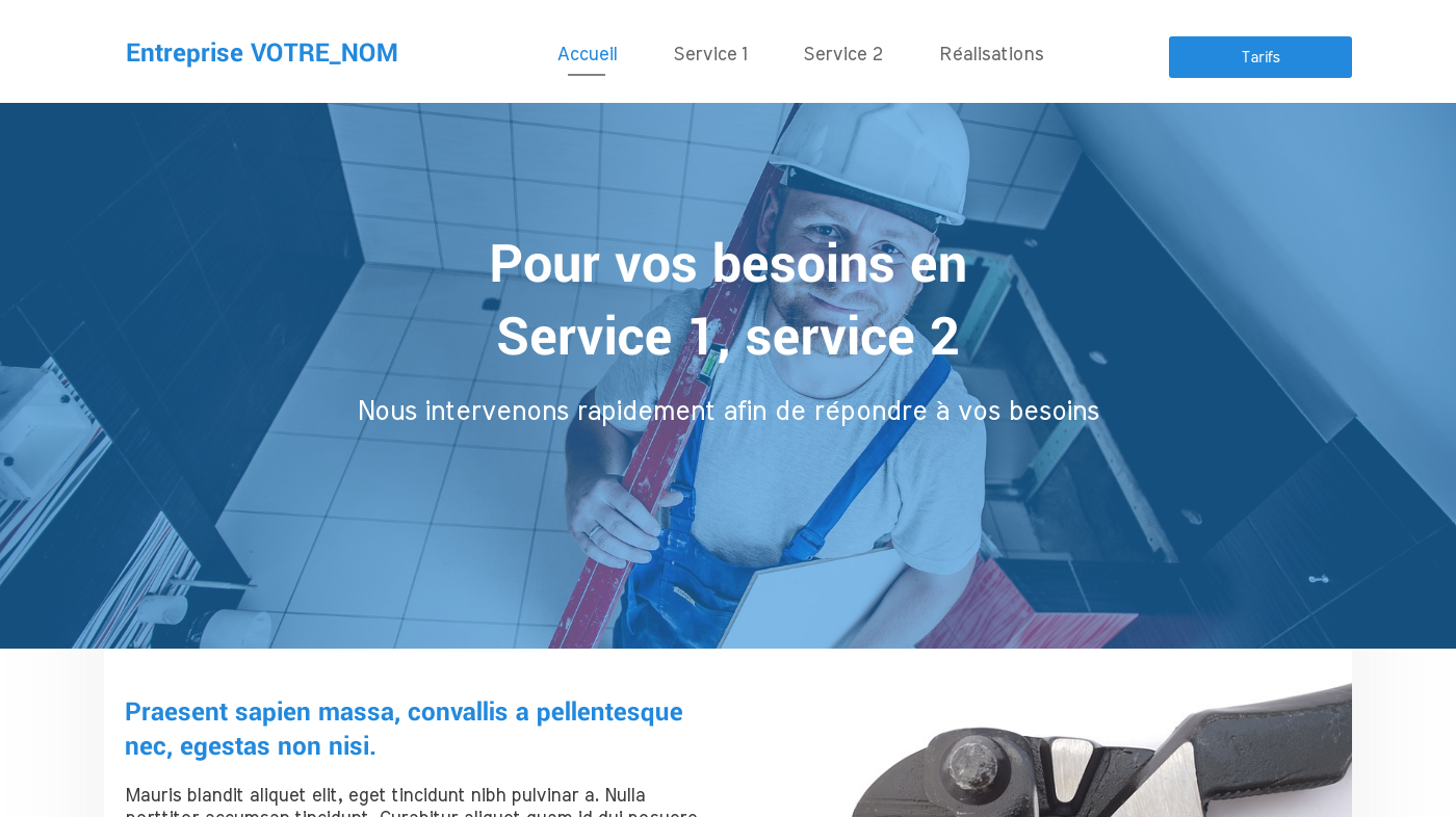 Thème pour la création de site de Artisan