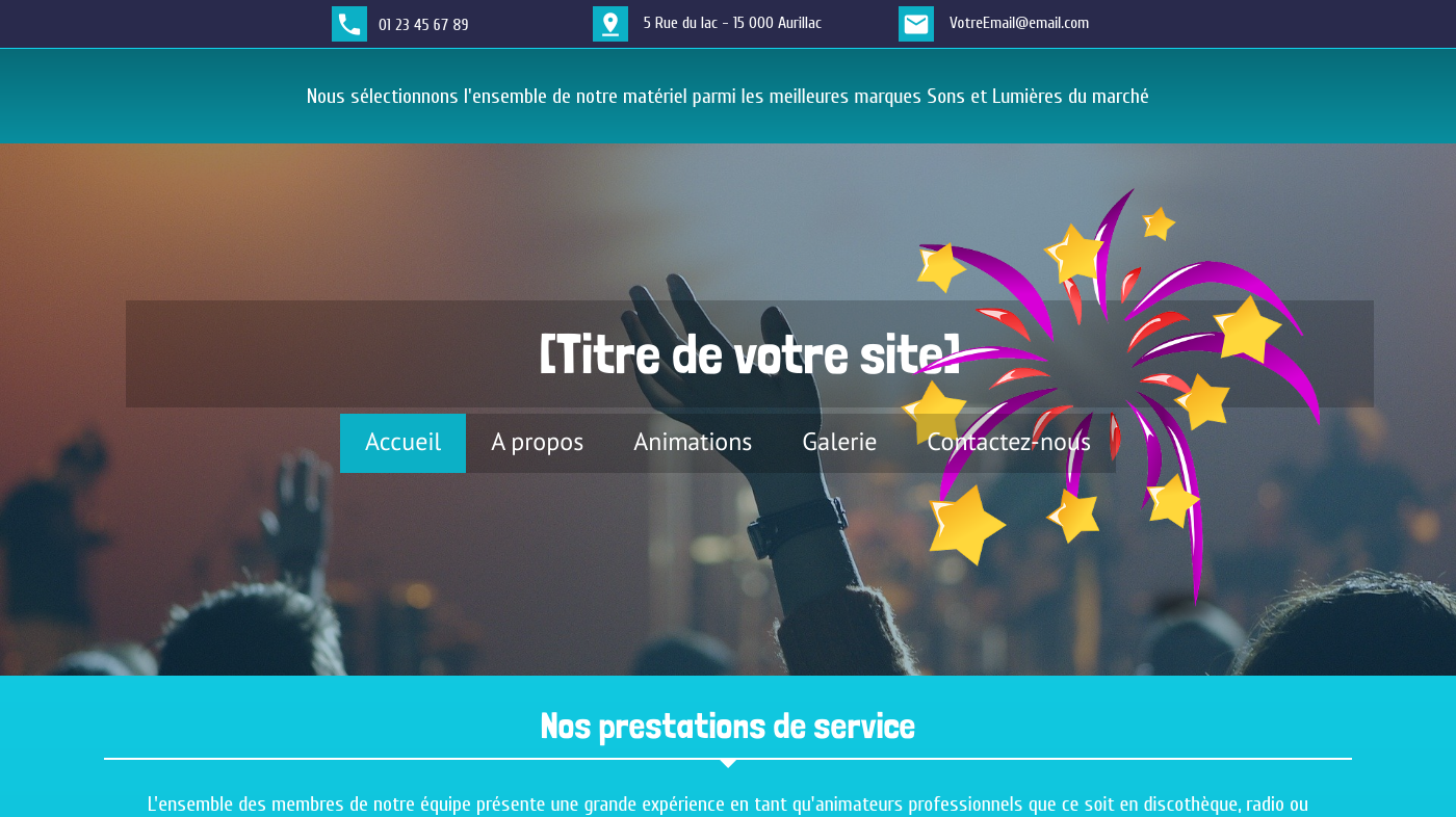 Thème pour la création de site de DJ &amp; animations